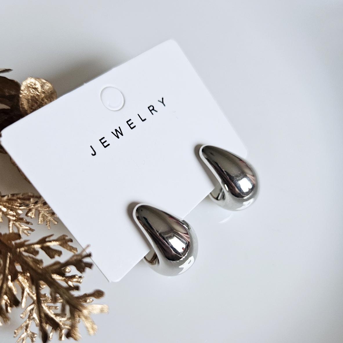 Lašo formos sidabro auskarai