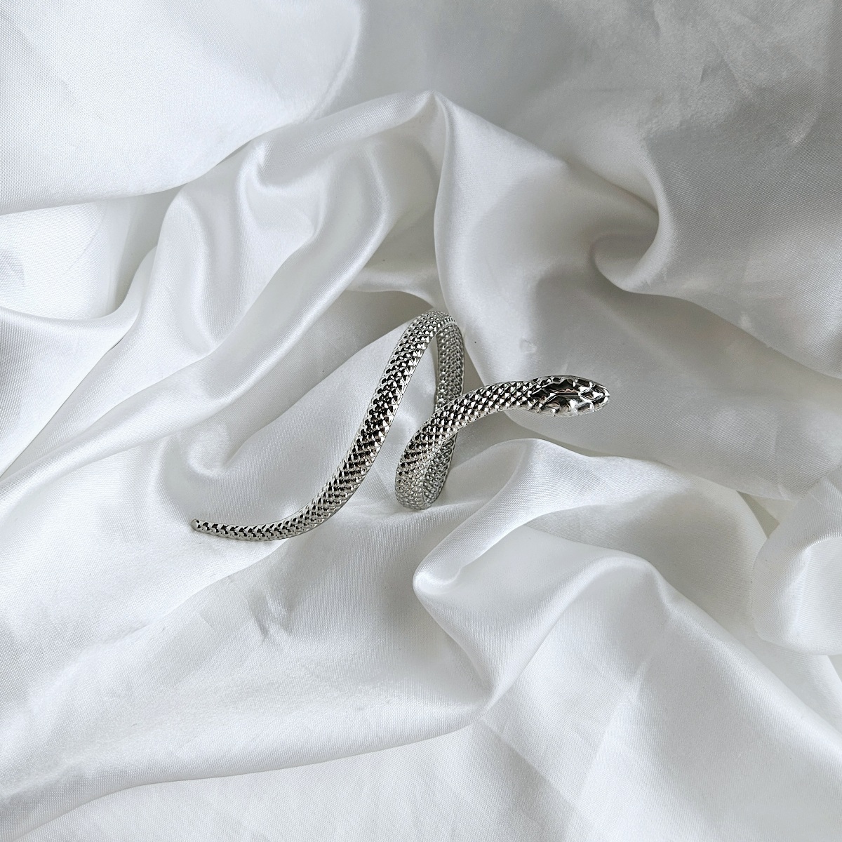 Sidabro spalvos gyvatės apyrankė